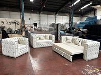 Juego de Sofá Cama Chesterfield de Lujo, Convertible, con Estructura de Madera, Tapizado Moderno, para Apartamento, Hotel, Villa, Muebles de Sala de Estar