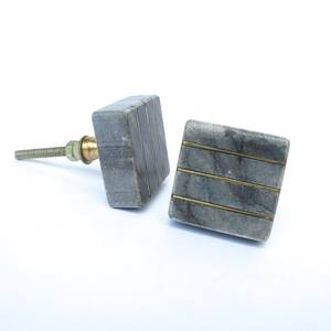 Perilla de Cajón de Mármol de Color Blanco y Gris, Herraje Decorativo para Muebles de Gabinete, Diseño Elegante, Moderno y Limpio, Venta al por Mayor - Product Image 4