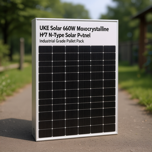 Panneau solaire monocristallin HJT de type N UKE Solar 660W, qualité industrielle, emballage sur palette - Product Image 3