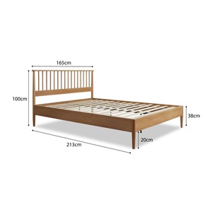 Meubles de chambre à coucher de couleur naturelle de haute qualité pour la maison Cadre de lit en bois massif Queen Size au design moderne - Product Image 6