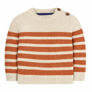 Suéter de Algodón a Rayas para Niños, Transpirable, Ecológico, con Botones Bordados, Manga Larga, Alta Calidad, Precio Económico - Product Image 3