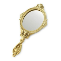 Miroir à main en métal antique miroir de maquillage vanité Portable miroir à main de voyage miroir de maquillage adapté au bureau de salon de maquillage