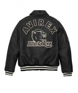 High Quality Customized Avirex <b>Men's</b> Winter Cow Skin Leather Stand Collar <b>Jacket</b> Trending Fashionable in Factory Price - Product Image 2