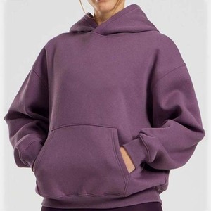 Vente en gros de sweats à capuche pour femmes personnalisés High Street 320g 65% coton 35% polaire coupe ample sweats à capuche confortables et respirants - Product Image 1