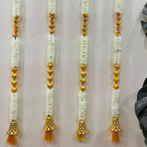 Guirnalda de campana amarilla Mogra artificial para graduación, cuerdas de borlas florales, colgante de pared, puerta de templo, decoración Latkan, Ganeshji Diwali - Product Image 1