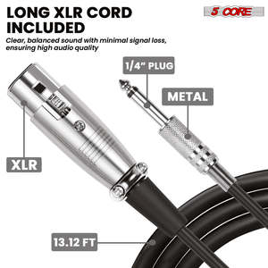 ไมโครโฟนไดนามิก 5Core XLR สำหรับคาราโอเกะ ร้องเพลงในสตูดิโอ ไมค์แบบมือถือ - Product Image 5