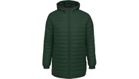 Veste matelassée en toile à capuche pour homme, hiver, longue, avec option logo sur le devant en laine/polyester, service OEM