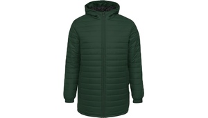Men's Winter Hooded <b>Quilted</b> Jacket Long Polyester Design OEM Service - Product Image 2