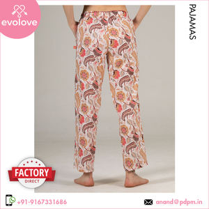 100% algodón señoras de longitud completa solo Jersey pijama pantalón de alta calidad Color blanco ropa de dormir uso doméstico verano ropa de noche mujeres - Product Image 6