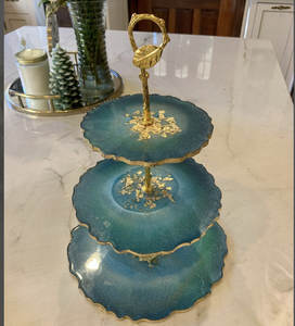 Support à gâteau moderne en métal et résine au design nautique pour la maison, mariage, fête d'anniversaire, hôtel, avec couleurs rouges et blanches - Product Image 5