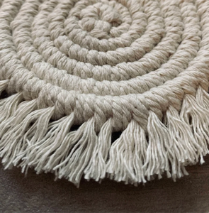 Posavasos Tejido Macrame con Flecos, 5 ", Individual o Set - Product Image 4