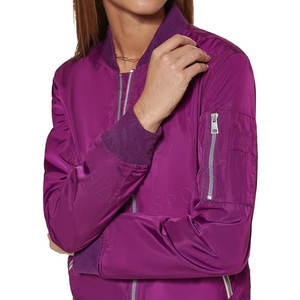 Elegante chaqueta de bombardero para mujer con cierre de cremallera y diseño personalizado para ropa de calle informal chaqueta de bombardero para mujer - Product Image 5