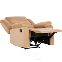 Fauteuil inclinable à bascule moderne et confortable, rembourré en mousse, avec structure métallique et revêtement en polyester, idéal pour salon, appartement, chambre ou bureau à domicile