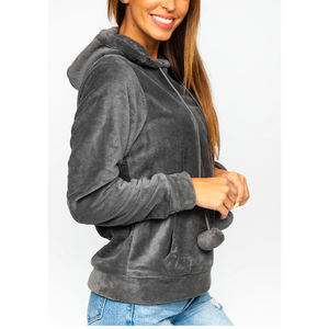 เสื้อฮู้ดแบบสวมหัวเสื้อมีฮู้ดผ้าคอตตอนผ้าโพลีเอสเตอร์ถักทรงโอเวอร์ไซส์โลโก้ออกแบบได้ตามต้องการ - Product Image 3