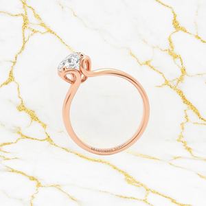 Montresor Infini Delicate Pure Beauty Anillo en forma de bola de diamante cultivado en laboratorio de oro sólido de 14 quilates para joyería de boda o compromiso - Product Image 4