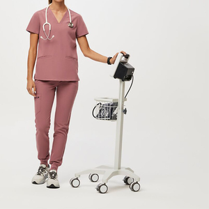 Custom Logo Woman <b>Scrub</b> <b>Set</b> for Women Short Sleeve Wrinkle Resistant Medical <b>Scrubs</b> Uniform Hospital <b>Scrubs</b> <b>Set</b> Stretchable OEM - Product Image 5