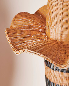 Pantalla de ratán a rayas de estilo Vintage, materiales naturales para la decoración de la sala de estar del hogar, hecha a mano de Vietnam - Product Image 3