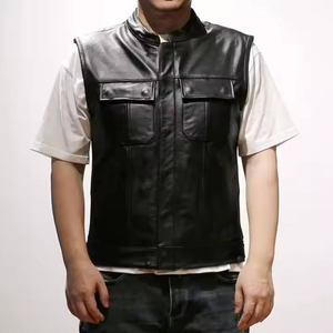 New Mens Casual Cowhide Leather Vest Classic Waistcoat Style Mens Casual Leather Waistcoat Premium Cowhide Design - Product Image 1