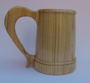 CUSTOM NORDIC VIKING DRINKING WOOD <b>MUG</b> Ceramic Wooden <b>Insulated</b> Cork Bottom Customizable Coffee <b>Mug</b> - Product Image 2