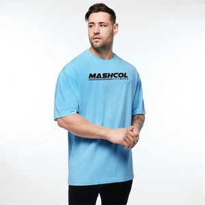 250 GSM 100% coton hommes surdimensionné Boxy Fit été T-Shirt à manches courtes gymnastique entraînement Fitness vêtements - Product Image 5