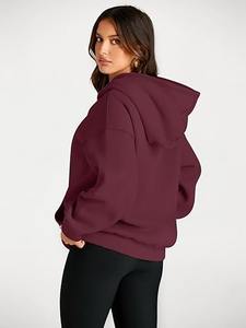 Custom Autumn Lined Oversized Drop Shoulder <b>Hoodie</b> Women Soft Fleece Pullover Warm Casual Loose Fit Streetwear - Product Image 5