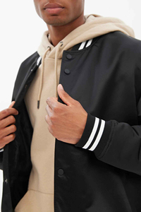 2025 Custom Embroidery Logo Coated Men's Bomber <b>Jacket</b> 100% Polyester Waterproof Satin Streetwear <b>Plus</b> <b>Size</b> - Product Image 2