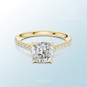 Elegant <b>cluster</b> ring with white cushion cut stone VS clarity F color certified design timeless beauty for special occasions - Product Image 4