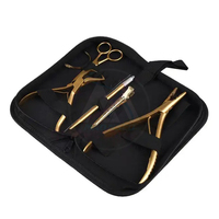 Kit d'outils d'extension de cheveux attachés à la main Kit d'outils d'extension de cheveux personnalisés Ensemble de 10 pinces d'extension de cheveux professionnelles