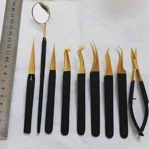 Pince à épiler de précision antistatique en acier inoxydable 45/90 degrés avec pointe dentelée et logo personnalisé pour extensions de cils - Product Image 5