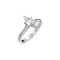 Bague de fiançailles solitaire en diamant de laboratoire taille marquise 1 carat certifié IGI en argent sterling 925 massif