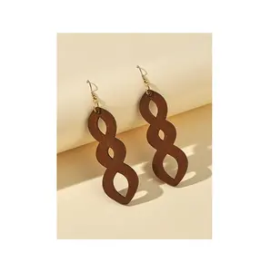 Elegant design Handmade Fashion wood earrings long earring for women and Girls night club use at lowest cost