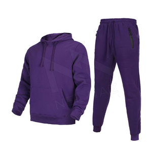 Ensemble de survêtements en molleton 100% coton pour hommes de haute qualité avec logo personnalisé Streetwear pantalon de survêtement uni à capuche grande taille - Product Image 1