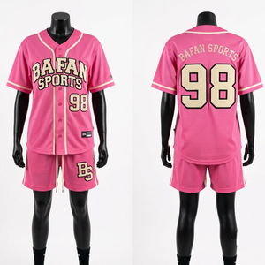 Premium 180 GSM polyester baseball jersey and short set white black pinstripe breathable custom logo athletic fit Women's Sets - Product Image 4