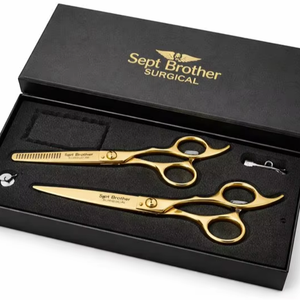 Ciseaux professionnels pour couper les cheveux, manche doré, acier inoxydable, ciseaux de barbier, ciseaux de salon - Product Image 4