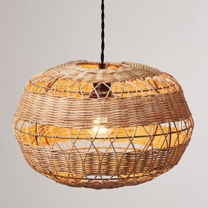 Abat-jour suspendu en rotin fait main, vente en gros, couverture de lampe tissée naturelle, fabricant vietnamien - Product Image 1