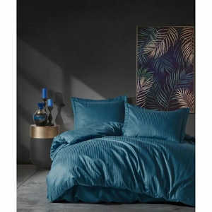 Juego de Funda Nórdica Azul de Lujo, 220 x 240 cm, Algodón Egipcio Satinado, Tamaño King, para Edredón, Bodas, Hoteles y Uso Doméstico - Product Image 4