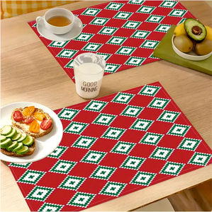 Juego de mesa de comedor de madera MDF de primera calidad de 6 estilos clásicos con alfombrillas y almohadillas con acabado mate impreso - Product Image 1