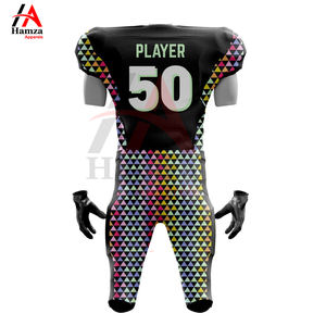 Uniforme de football américain de qualité supérieure motif triangle noir 180GSM 100% polyester respirant court OEM sur mesure adulte - Product Image 3
