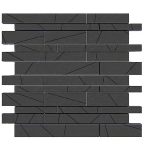 Kit de mosaico de vidrio de Perla Negra Backsplash cuadrado Hexagonal lineal 300x300mm azulejos de pared de porcelana decorativos de cerámica para casa - Product Image 1