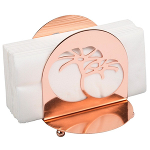 Porte-serviettes en métal plaqué cuivre avec support de tissu de table décoratif au design moderne pour la cuisine, la salle à manger et le restaurant - Product Image 1