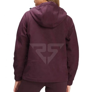 Sudaderas con capucha de mujer de punto liso marrón OEM personalizadas de alta calidad ropa de gimnasio sudaderas con capucha de mujer con cremallera completa - Product Image 2