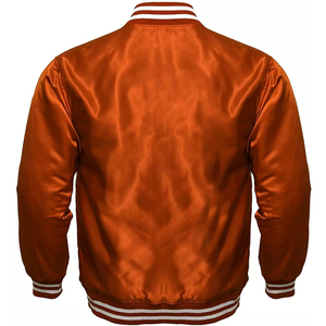 แจ็คเก็ตซาตินแบบกำหนดเองสำหรับผู้ชาย แจ็คเก็ตเบสบอลวาร์ซิตี้ ผ้าเนื้อนุ่ม แฟชั่น จำหน่ายจำนวนมาก - Product Image 4