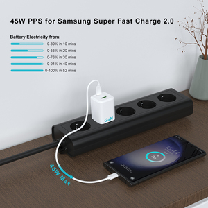 <span class=keywords><strong>Chargeur</strong></span> GaN 45W PD3.0 USB C, <span class=keywords><strong>chargeur</strong></span> de type C à charge rapide, double port, prise universelle, <span class=keywords><strong>chargeur</strong></span> mural pour iPhone, Samsung, ordinateur portable - Product Image 3