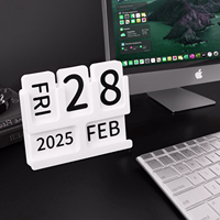 Support de calendrier de bureau en acrylique durable, best-seller, avec design moderne personnalisé et boîte cadeau pour calendrier annuel ou calendrier à feuillets mobiles