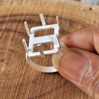 Großhandel 925 Sterling Silber Semi Mount DIY Lünette Ring Rechteck Spann zange Blank Schmuck Herstellung aller Größen verfügbar