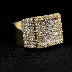 Los mejores precios en anillos de plata esterlina fina unisex estilo Hip-Hop totalmente diamante con anillo de diamante VVS Moissanite para regalos - Product Image 6