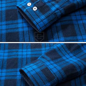 Camisa de Franela Ecológica 100% Algodón para Hombre con Logotipo Personalizado, Secado Rápido y Transpirable, Manga Larga, Corte Regular - Product Image 6