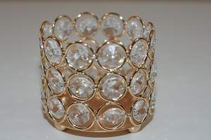 Portavelas votivo de cristal de metal hecho a mano con acabado elegante, perfecto para una elegante decoración de velas de mesa - Product Image 2