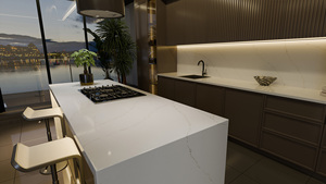 Encimera de cuarzo Carrara para cocina, tocador, piedra prefabricada para uso en interiores, corte a medida personalizado. - Product Image 6