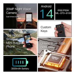 4 inch Octa Core IP68 ip69k 4GB + 64GB Dual Sim mini kích thước 4 gam LTE Android 14 Rugged điện thoại thông minh với NFC - Product Image 2